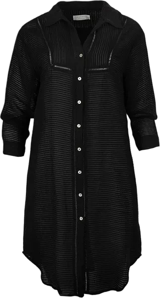 Туника Seafolly Longshore Cover Up (Black) - 4