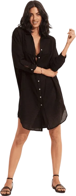 Туника Seafolly Longshore Cover Up (Black) - 1