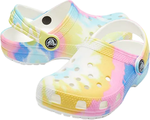 Сабо детские Crocs Classic Tiedye Graphic Clog (white/multi) - 2