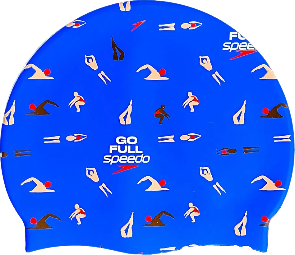 Шапочка для плавания Speedo Printed Silicone Cap (Голубой,Мульти) - 1