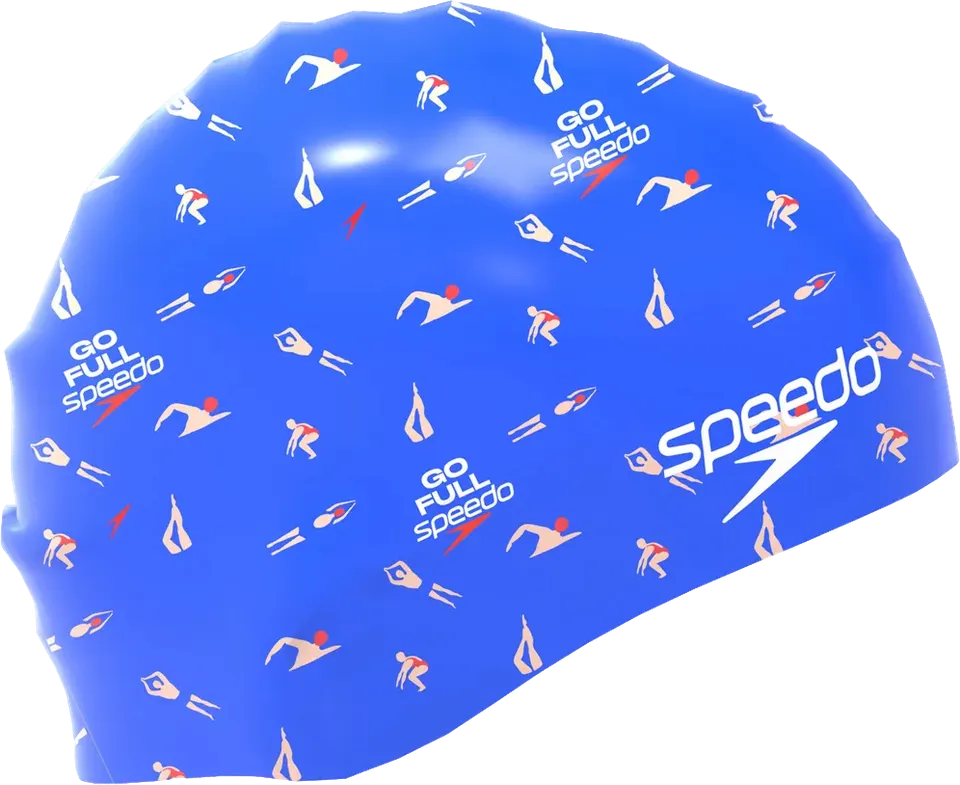 Шапочка для плавания Speedo Printed Silicone Cap (Голубой,Мульти) - 2