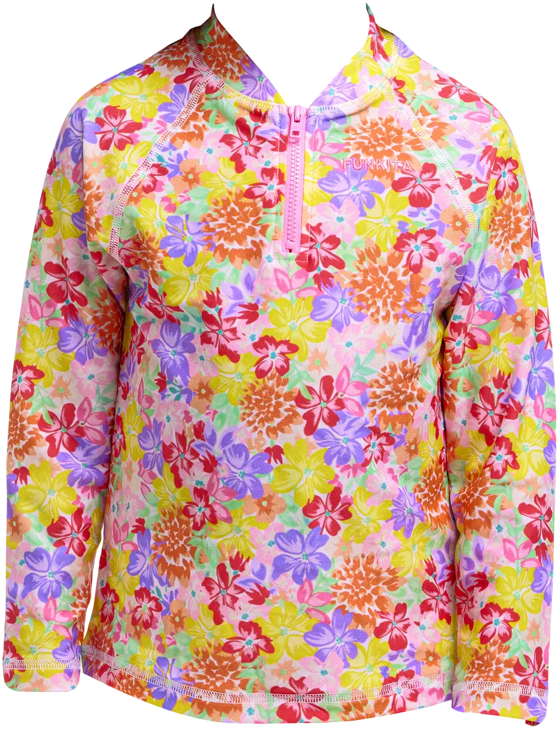 Купальник FUNKITA Toddler Girl's Summer Garden Zippy Rash Vest - 3