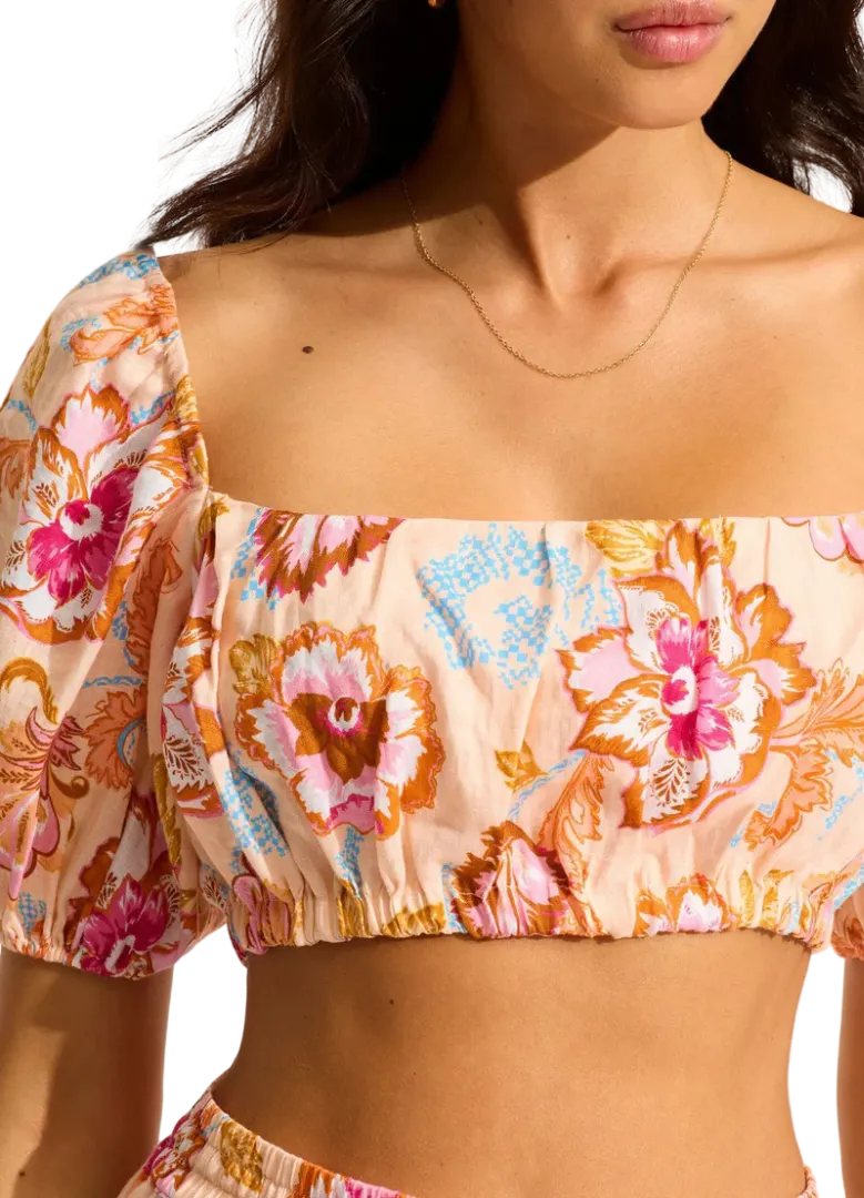 Топ Seafolly Puff Sleeve Crop Nectar - 3