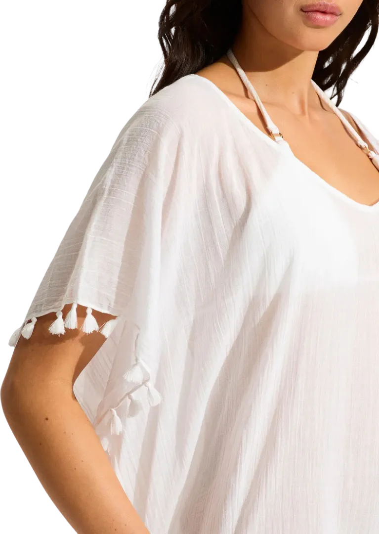 Туника Seafolly Amnesia Kaftan Beachedit - White (One Size) - 4