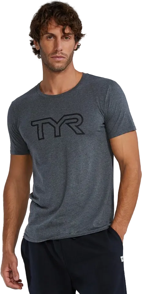 Футболка TYR Men's Ultrasoft Lightweight Tri Blend Tech Tee – Big Logo (255) - 1