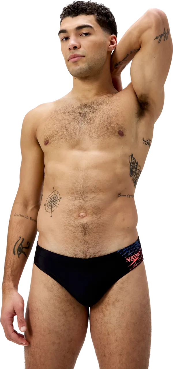 Плавки мужские Speedo Medley Logo 7sm Bries (Черный,Красный) - 1