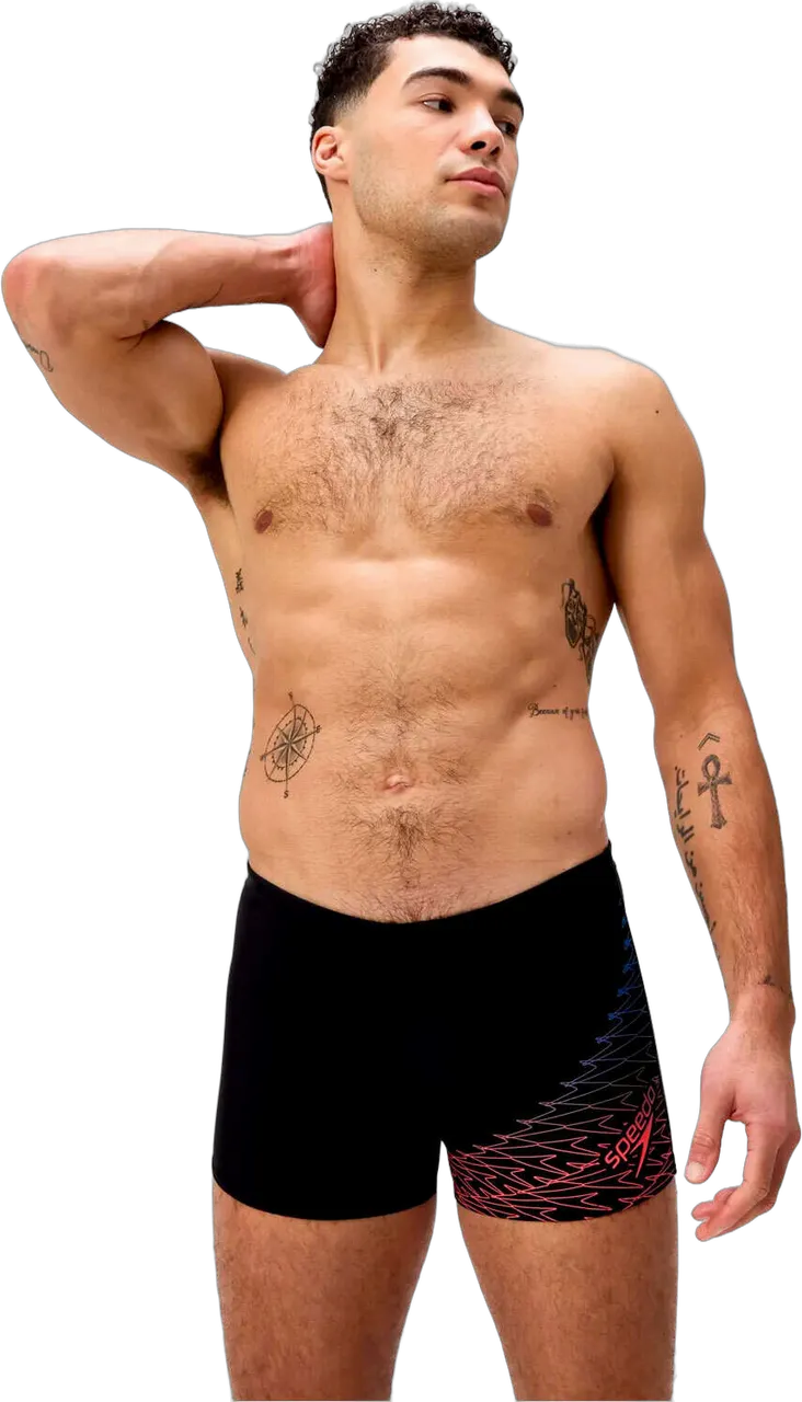 Шорты для плавания мужские SPEEDO Medley Logo Aquashort черный/красный - 1