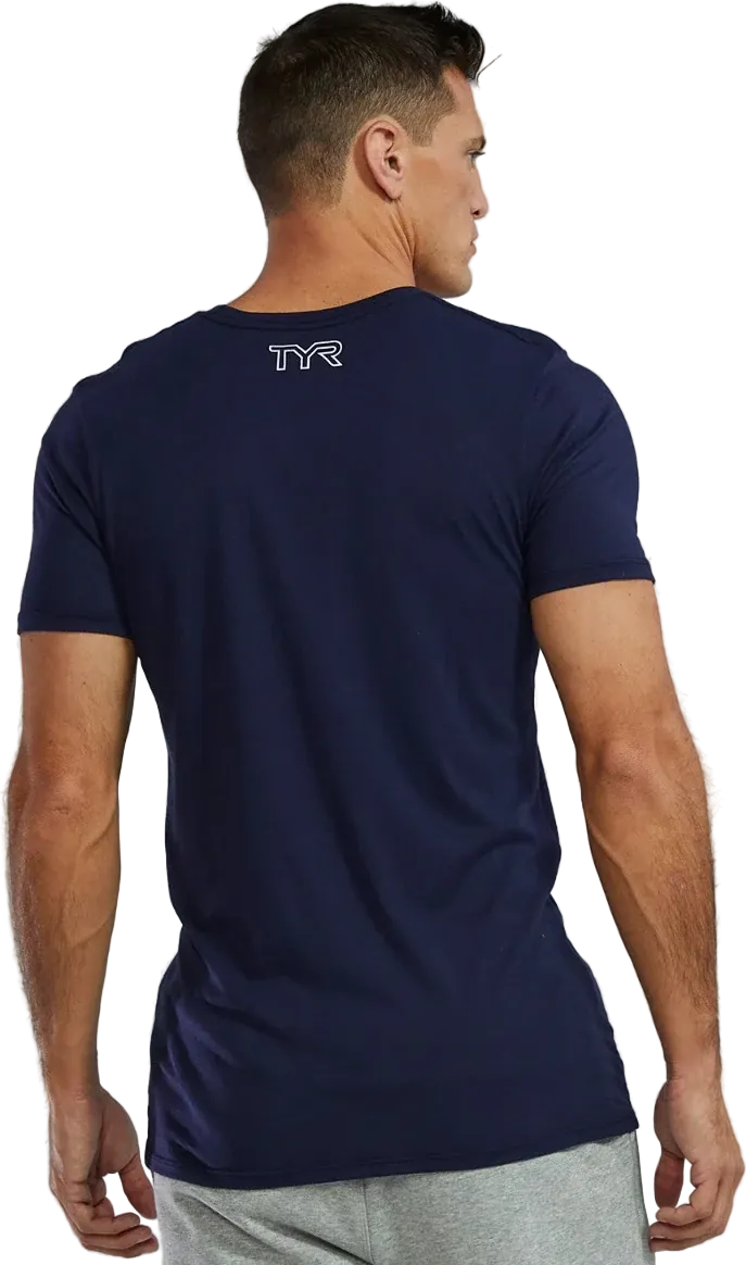 Футболка TYR Men's Ultrasoft Lightweight Tri Blend Tech Tee – Big Logo (401) - 2