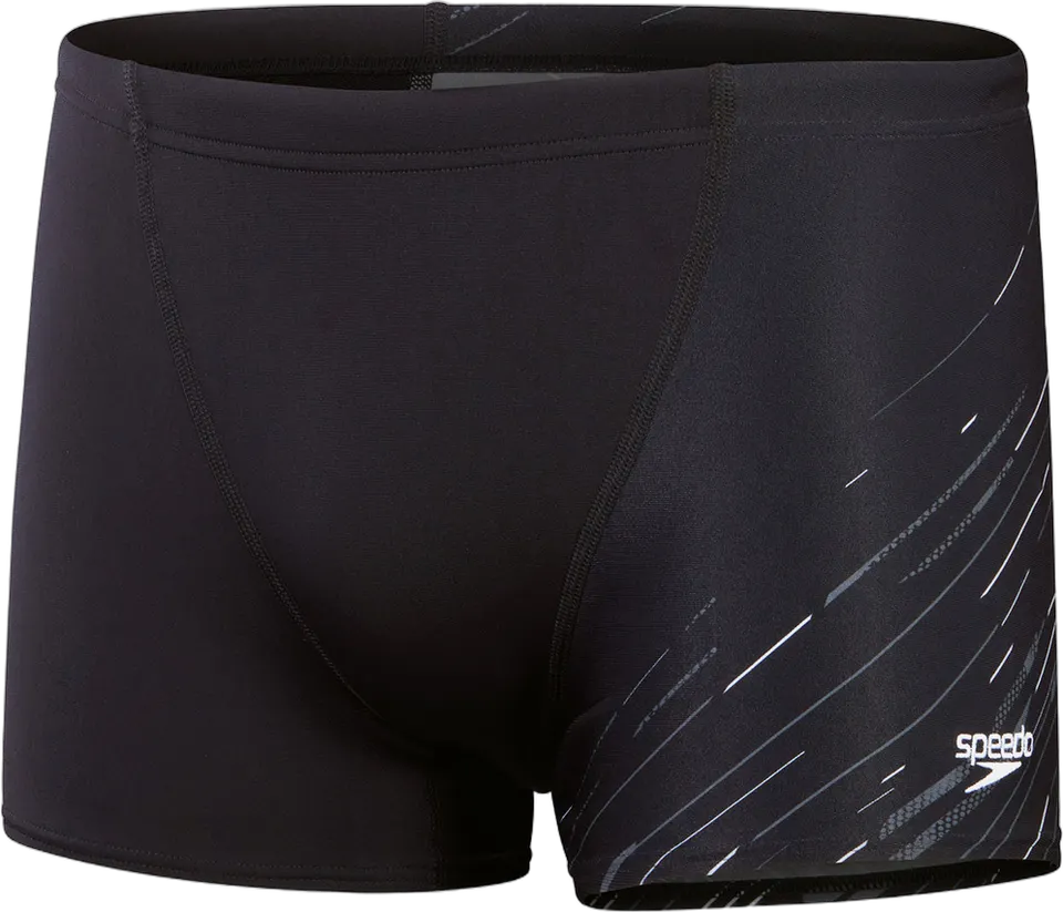 Плавки-шорты мужские SPEEDO Hyper Boom V-Cut Aquashort черный-серый - 1