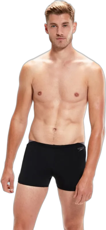 Плавки-шорты мужские Speedo Hyperboom Splice Aquashort (black/grey) - 1