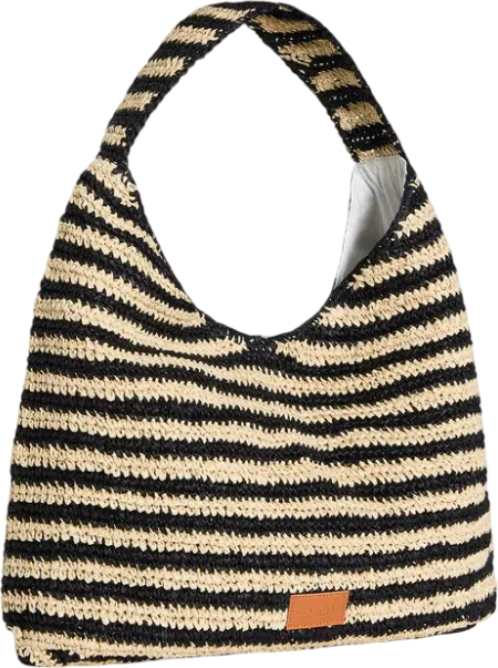 Сумка пляжная Seafolly Raffia Stripe Tote Bag (Nat/Black) - 2