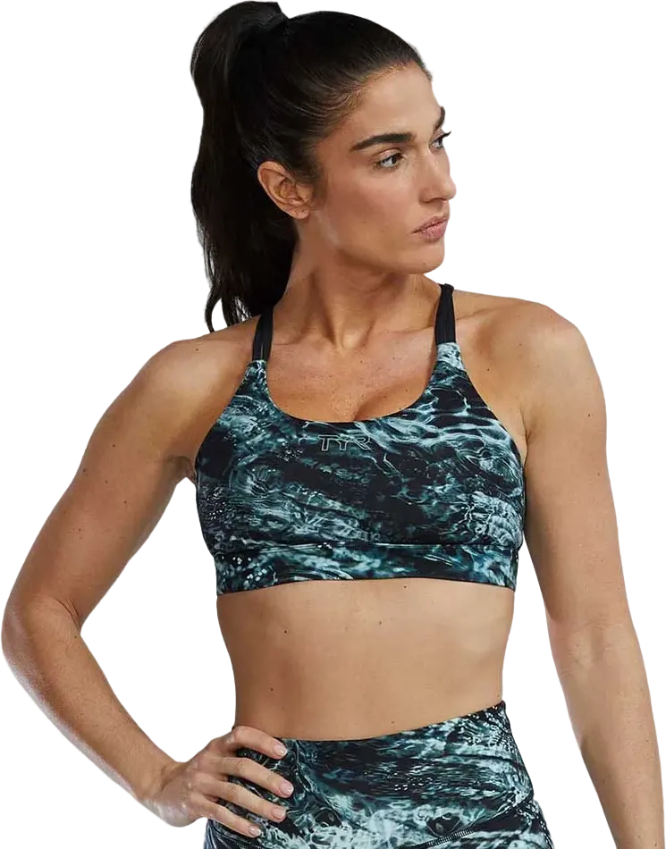 Топ TYR Womens's Joule Elite Dual-Strap Sports Bra Solid - Aquifier (014) - 1