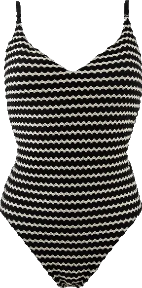 Купальник Seafolly V Neck One Piece Mesh Effect (Black) - 3