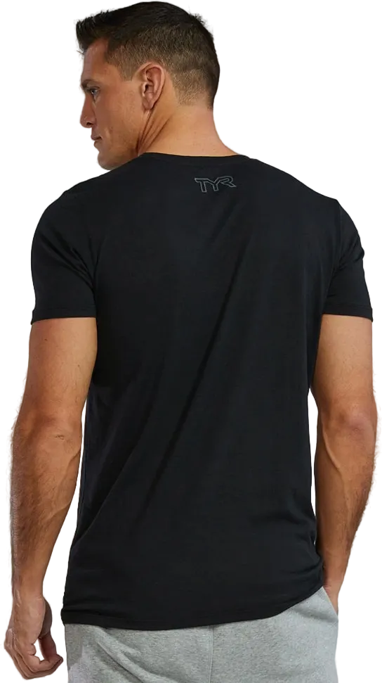 Футболка TYR Men's Ultrasoft Lightweight Tri Blend Tech Tee – Big Logo (001) - 2