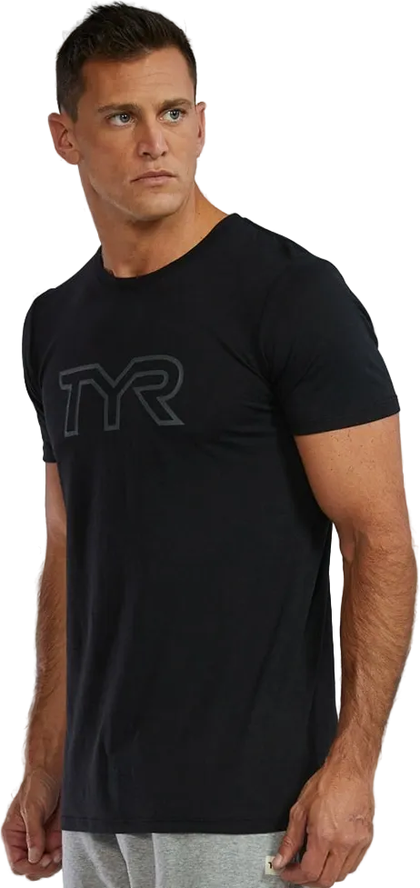 Футболка TYR Men's Ultrasoft Lightweight Tri Blend Tech Tee – Big Logo (001) - 1