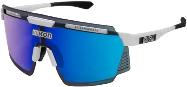 Очки Scicon Aerowatt White Gloss/SCNPP Multimirror Blue - 2