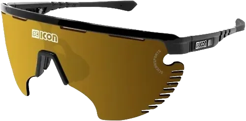 Очки Scicon Aerowing Lamon Black Gloss Multimirror Bronze - 2