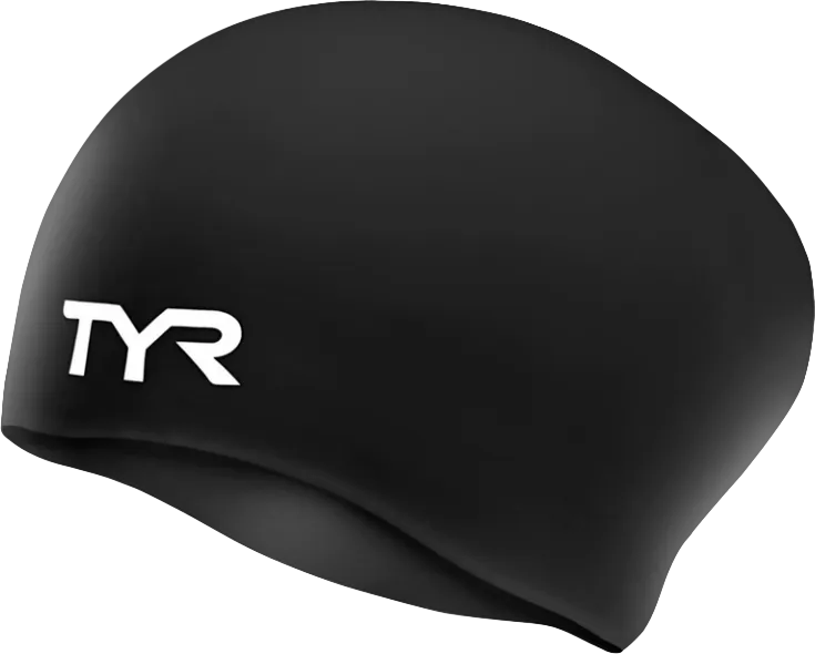 Шапочка для плавания TYR Long Hair Wrinkle-Free Silicone Cap (001)