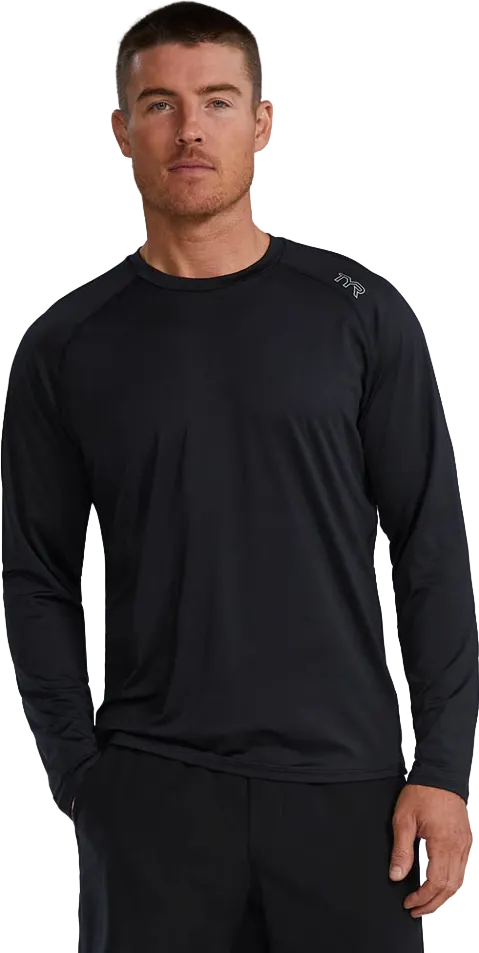 Футболка с длинным рукавом TYR Men's ClimaDry™ Raglan Long Sleeve Tech Tee - Solid Heather (001) - 1