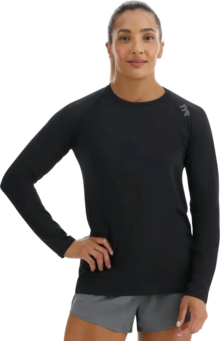 Футболка с длинным рукавом TYR Women's ClimaDry Raglan Long Sleeve Tee - Solid/Heather (001) - 1