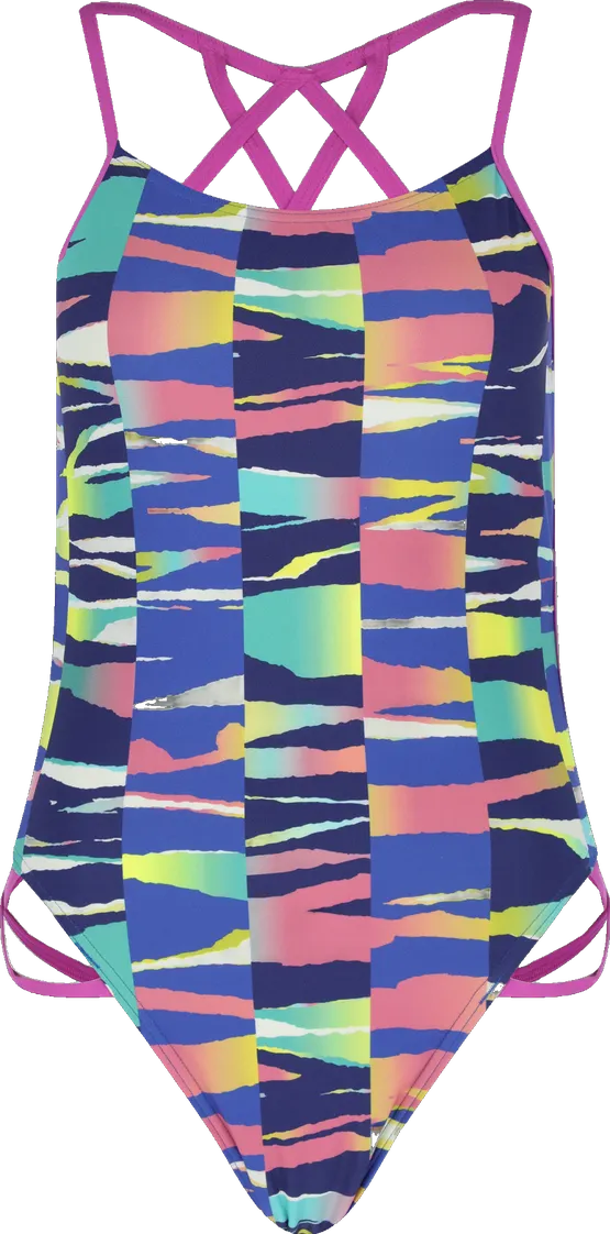 Купальник Speedo Neon Freestyler 1PC AF (white/blue/pink) - 3